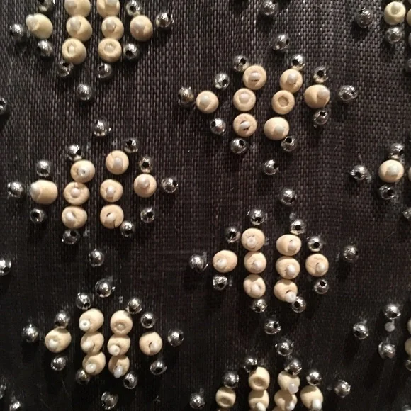 John Robshaw Pillow Metallic Gunmetal Gray Beading - Picture 4 of 6